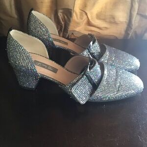 Sarah Jessica Parker SJP Italy Anahita sparkly shoes 37 US 7
